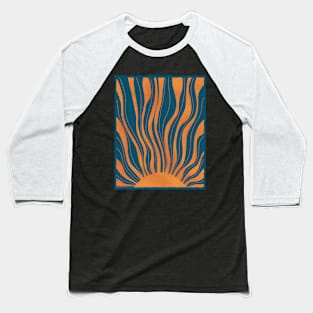 Orange Sun And Blue Sky Design Baseball T-Shirt